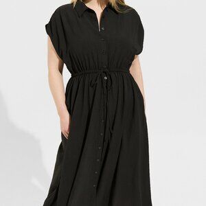 Torrid Dolman Sleeve Cinch-Waist Shirt Dress